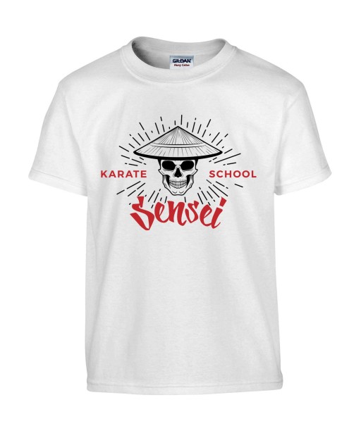 T-shirt Homme Tête de Mort Karaté [Skull, Sport, Zen, Japonais, Sensei, Arts Martiaux] T-shirt Manches Courtes, Col Rond