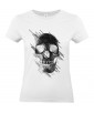 T-shirt Femme Tête de Mort Graphique [Skull, Abstract, Abstrait, Gothique] T-shirt Manches Courtes, Col Rond