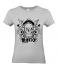 T-shirt Femme Tête de Mort Music [Skull, Concert, Rock, Musique] T-shirt Manches Courtes, Col Rond