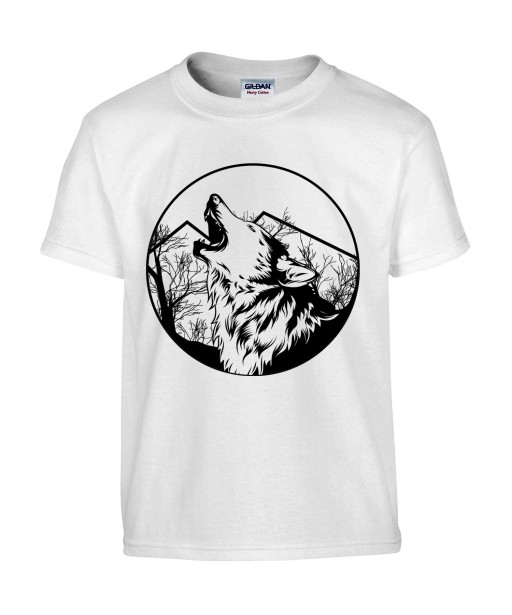 T-shirt Homme Tattoo Loup [Tatouage, Animaux, Graphique, Design] T-shirt Manches Courtes, Col Rond