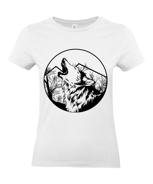 T-shirt Femme Tattoo Loup [Tatouage, Animaux, Graphique, Design] T-shirt Manches Courtes, Col Rond