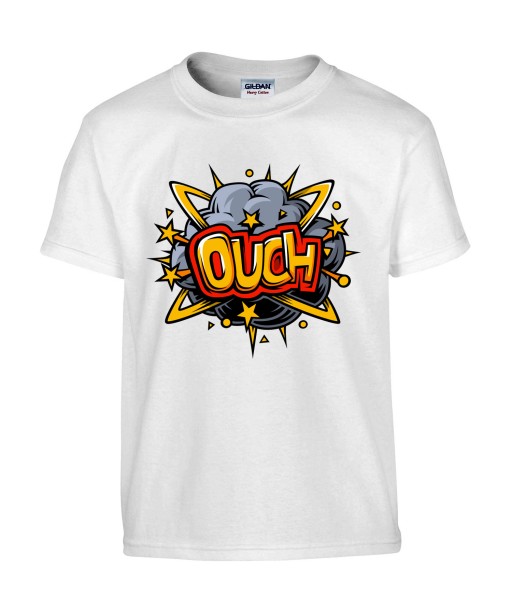 T-shirt Homme Pop Art Ouch [Graffiti, Combat, Rétro, Comics, Cartoon] T-shirt Manches Courtes, Col Rond