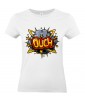 T-shirt Femme Pop Art Ouch [Graffiti, Combat, Rétro, Comics, Cartoon] T-shirt Manches Courtes, Col Rond