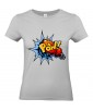 T-shirt Femme Pop Art Pow [Graffiti, Combat, Poing, Gant de Boxe, Sport, Rétro, Comics, Cartoon] T-shirt Manches Courtes, Col Rond