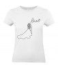 T-shirt Femme Ligne Couple Mariage [Graphique, Design, Trait, Romantique, Amour, Love] T-shirt Manches Courtes, Col Rond