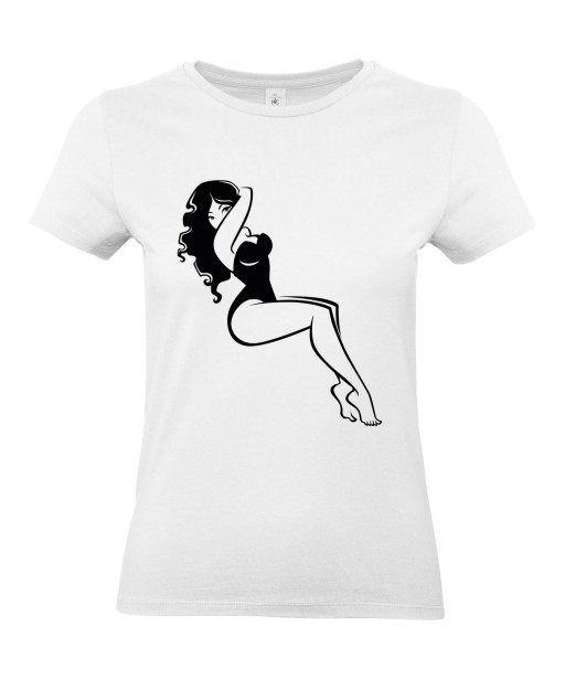 T-shirt Femme Pin-Up Rétro Jessica [Pin-Up, Ronde, Formes, Cartoon, Sexy, Coquin] T-shirt Manches Courtes, Col Rond