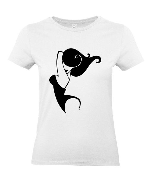 T-shirt Femme Pin-Up Rétro Lindsay [Pin-Up, Ronde, Formes, Cartoon, Sexy, Coquin] T-shirt Manches Courtes, Col Rond