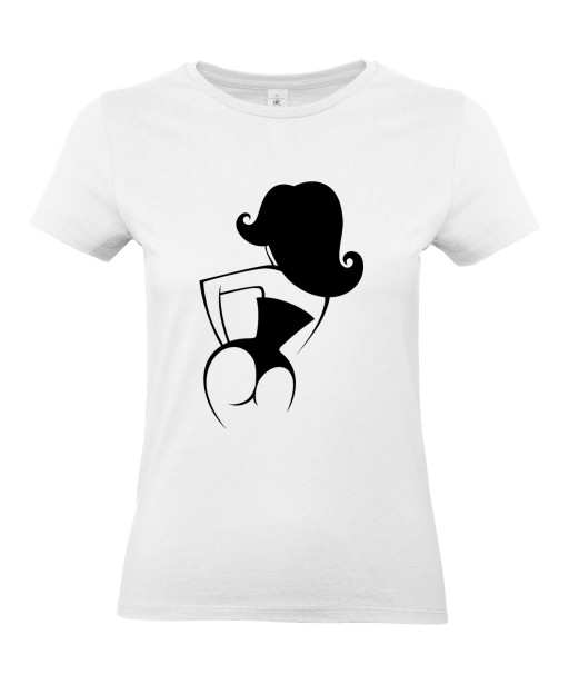 T-shirt Femme Pin-Up Rétro Samanta [Pin-Up, Ronde, Formes, Cartoon, Sexy, Coquin] T-shirt Manches Courtes, Col Rond