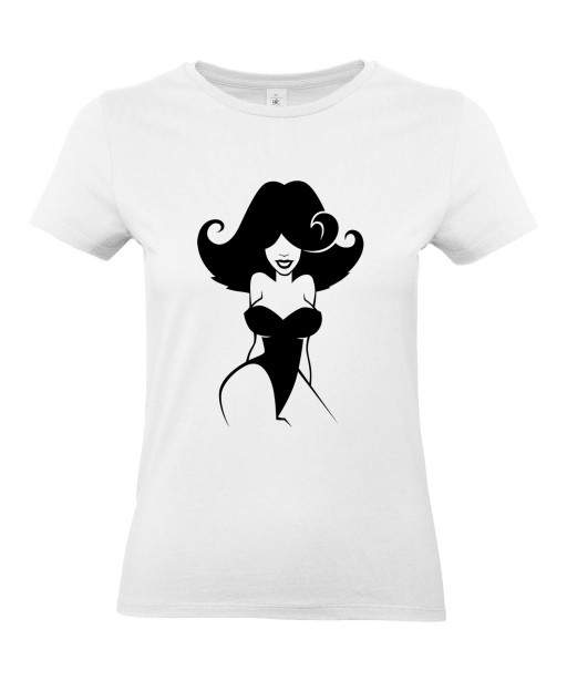 T-shirt Femme Pin-Up Rétro Veronica [Pin-Up, Ronde, Formes, Cartoon, Sexy, Coquin] T-shirt Manches Courtes, Col Rond