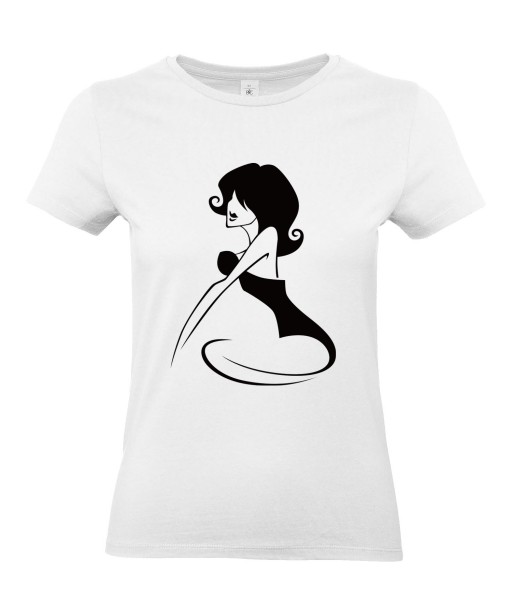 T-shirt Femme Pin-Up Rétro Barbara [Pin-Up, Ronde, Formes, Cartoon, Sexy, Coquin] T-shirt Manches Courtes, Col Rond