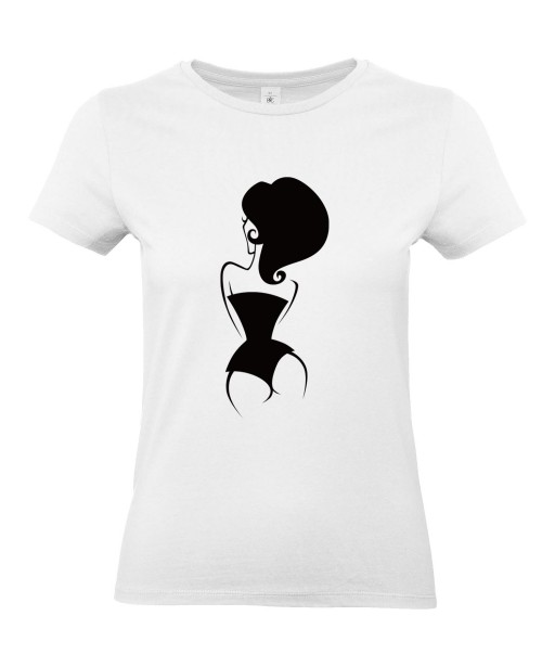 T-shirt Femme Pin-Up Rétro Amelia [Pin-Up, Ronde, Formes, Cartoon, Sexy, Coquin] T-shirt Manches Courtes, Col Rond