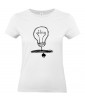 T-shirt Femme Ligne Idée [Graphique, Design, Trait, Ampoule] T-shirt Manches Courtes, Col Rond