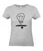 T-shirt Femme Ligne Idée [Graphique, Design, Trait, Ampoule] T-shirt Manches Courtes, Col Rond