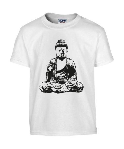 T-shirt Homme Tattoo Buddha Méditation [Tatouage, Bouddha, Religion, Yoga, Zen, Spiritualité] T-shirt Manches Courtes, Col Rond