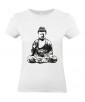 T-shirt Femme Tattoo Buddha Méditation [Tatouage, Bouddha, Religion, Yoga, Zen, Spiritualité] T-shirt Manches Courtes, Col Rond