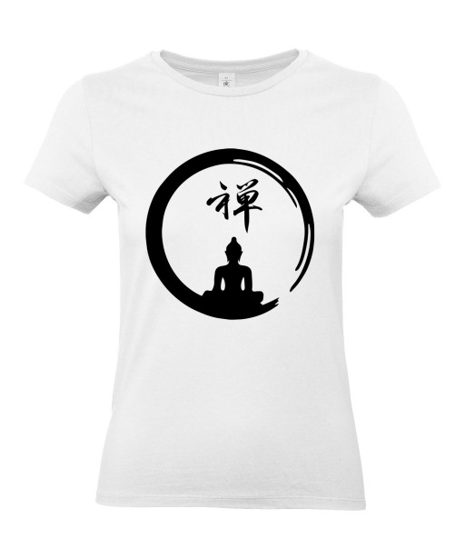 T-shirt Femme Tattoo Buddha Yoga [Tatouage, Bouddha, Religion, Méditation, Zen, Spiritualité] T-shirt Manches Courtes, Col Rond