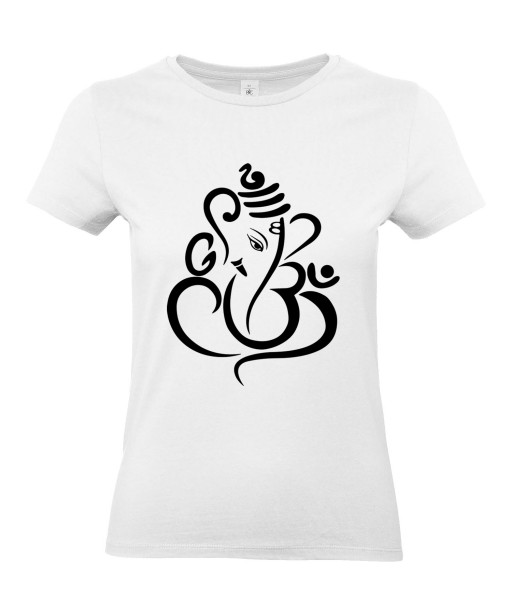 T-shirt Femme Tattoo Ganesh Design [Tatouage, Religion, Yoga, Spirituel, Élephant, Dieu] T-shirt Manches Courtes, Col Rond