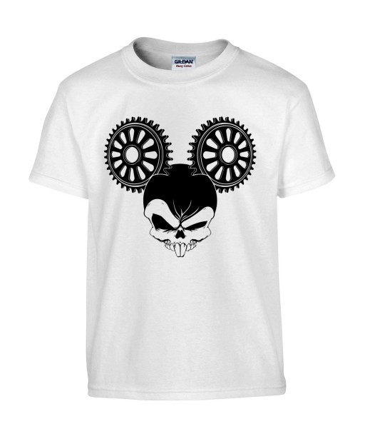 T-shirt Homme Tête de Mort Mickey Mouse [Skull, Trash, Films, Humour Noir, Disney, Parodie, Cinéma] T-shirt Manches Courtes, Col Rond