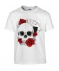 T-shirt Homme Tête de Mort Poker [Skull, Gothique, Cartes, Roses] T-shirt Manches Courtes, Col Rond