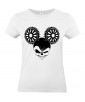 T-shirt Femme Tête de Mort Mickey Mouse [Skull, Trash, Films, Humour Noir, Disney, Parodie, Cinéma] T-shirt Manches Courtes, Col Rond