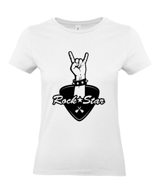 T-shirt Femme Musique Rock Star [Concert, Métal, Rock, Guitare, Médiator] T-shirt Manches Courtes, Col Rond