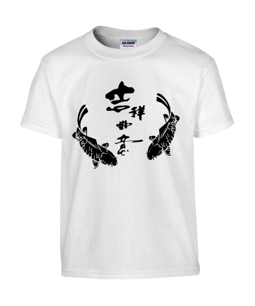 T-shirt Homme Tattoo Carpe Koï Symboles [Tatouage, Irezumi, Japon, Spiritualité, Zen, Animaux, Poisson, Religion] T-shirt Manches Courtes, Col Rond