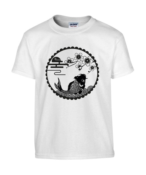 T-shirt Homme Tattoo Carpe Koï Design [Tatouage, Japon, Spiritualité, Zen, Animaux, Poisson, Religion] T-shirt Manches Courtes, Col Rond