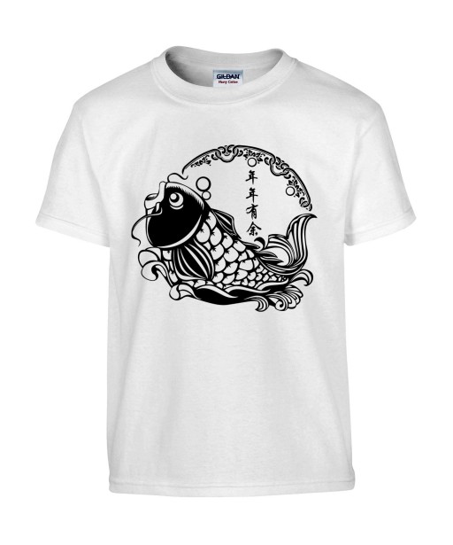 T-shirt Homme Tattoo Carpe Koï Asie [Tatouage, Spiritualité, Japon, Zen, Animaux, Poisson, Religion] T-shirt Manches Courtes, Col Rond