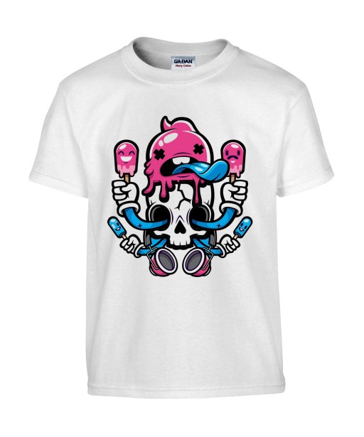 T-shirt Homme Tête de Mort Swag [Skull, Fun, Humour Noir, Trash] T-shirt Manches Courtes, Col Rond