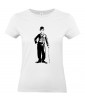 T-shirt Femme Charlie Chaplin Silhouette [Cinéma, Star, Artiste, Rétro, Films, Célébrité] T-shirt Manches Courtes, Col Rond