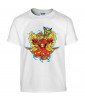 T-shirt Homme Tête de Mort Coeur Trash [Skull, Tattoo, Tatouage, Graphique, Designe, Papillon] T-shirt Manches Courtes, Col Rond