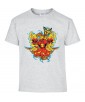 T-shirt Homme Tête de Mort Coeur Trash [Skull, Tattoo, Tatouage, Graphique, Designe, Papillon] T-shirt Manches Courtes, Col Rond