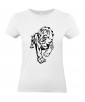 T-shirt Femme Tattoo Lion Design [Tatouage Animaux, Graphique, Zodiac] T-shirt Manches Courtes, Col Rond