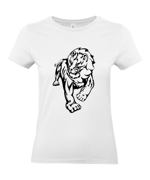 T-shirt Femme Tattoo Lion Design [Tatouage Animaux, Graphique, Zodiac] T-shirt Manches Courtes, Col Rond