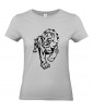 T-shirt Femme Tattoo Lion Design [Tatouage Animaux, Graphique, Zodiac] T-shirt Manches Courtes, Col Rond