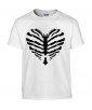 T-shirt Homme Coeur Squelette [Tête de Mort, Skull, Cœur, Os] T-shirt Manches Courtes, Col Rond