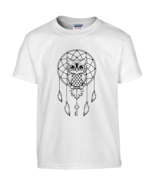 T-shirt Homme Tattoo Attrape Rêves [Tatouage, Oiseau, Chouette, Hibou, Animaux, Indien] T-shirt Manches Courtes, Col Rond