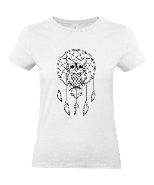 T-shirt Femme Tattoo Attrape Rêves [Tatouage, Oiseau, Chouette, Hibou, Animaux, Indien] T-shirt Manches Courtes, Col Rond