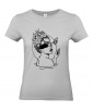 T-shirt Femme Tattoo Femme [Tatouage, Visage, Oiseaux, Roses, Colombe] T-shirt Manches Courtes, Col Rond