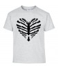 T-shirt Homme Coeur Squelette [Tête de Mort, Skull, Cœur, Os] T-shirt Manches Courtes, Col Rond