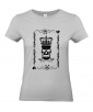 T-shirt Femme Tête de Mort Roi de Coeur [Skull, King, Poker, Carte] T-shirt Manches Courtes, Col Rond