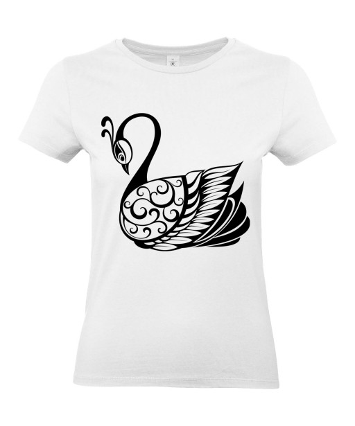 T-shirt Femme Tattoo Cygne [Tatouage, Oiseau, Graphique, Design, Animaux] T-shirt Manches Courtes, Col Rond