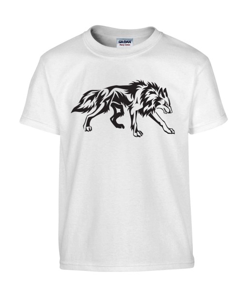 T-shirt Homme Tattoo Tribal Loup Design [Tatouage, Animaux, Graphique] T-shirt Manches Courtes, Col Rond