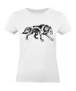 T-shirt Femme Tattoo Tribal Loup Design [Tatouage, Animaux, Graphique] T-shirt Manches Courtes, Col Rond