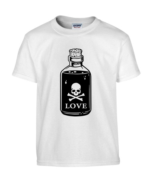 T-shirt Homme Tête de Mort Poison [Skull, Humour Noir, Amour, Love] T-shirt Manches Courtes, Col Rond