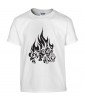T-shirt Homme Tattoo Tribal Loup Flammes [Tatouage, Animaux, Graphique, Design] T-shirt Manches Courtes, Col Rond