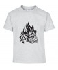 T-shirt Homme Tattoo Tribal Loup Flammes [Tatouage, Animaux, Graphique, Design] T-shirt Manches Courtes, Col Rond