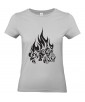 T-shirt Femme Tattoo Tribal Loup Flammes [Tatouage, Animaux, Graphique, Design] T-shirt Manches Courtes, Col Rond