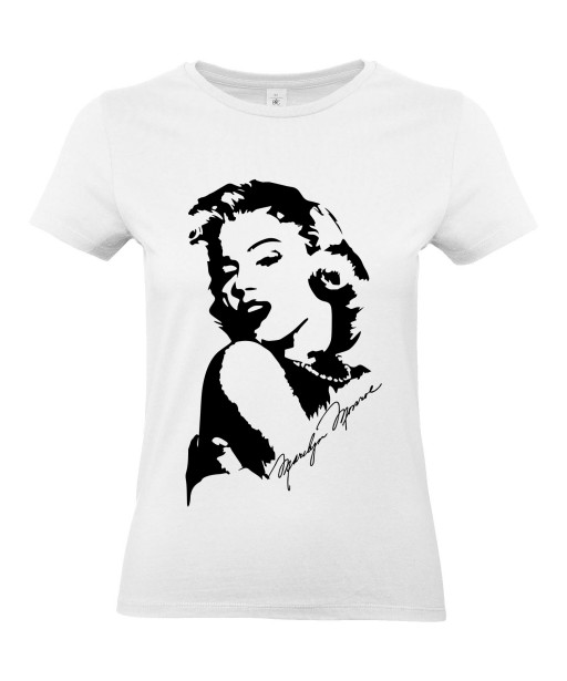 T-shirt Femme Portrait Marylin Monroe Portrait [Sexy, Actrice, Poupoupidou, Célébrité] T-shirt manche Courtes, Col Rond