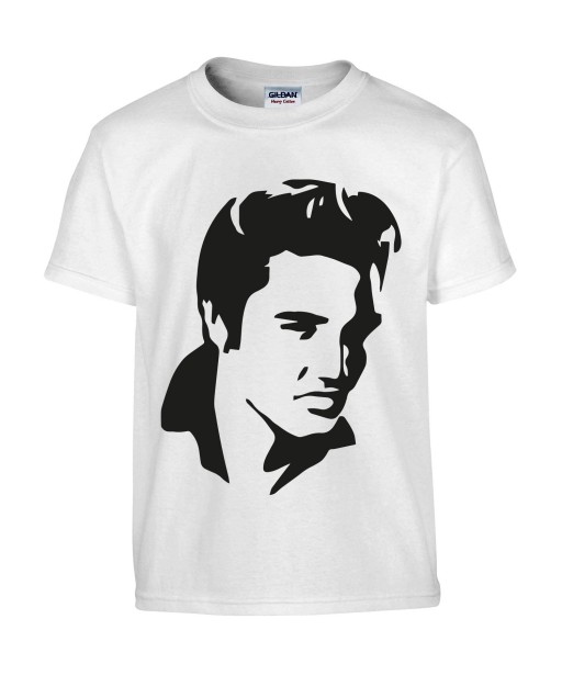 T-shirt Homme Elvis Profil [Chanteur, Célébrité, King, Presley, Musique] T-shirt manche Courtes, Col Rond